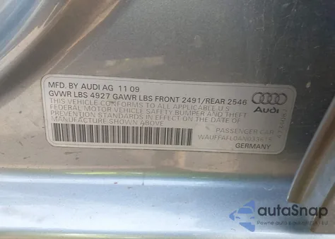 2010 Audi A4 2.0T Premium from USA, damaged, VIN WAUFFAFL0AN033615